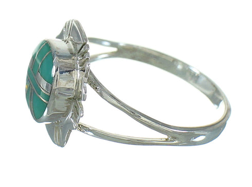 Southwest Opal And Turquoise Inlay Silver Ring Size 5-1/2 WX73731